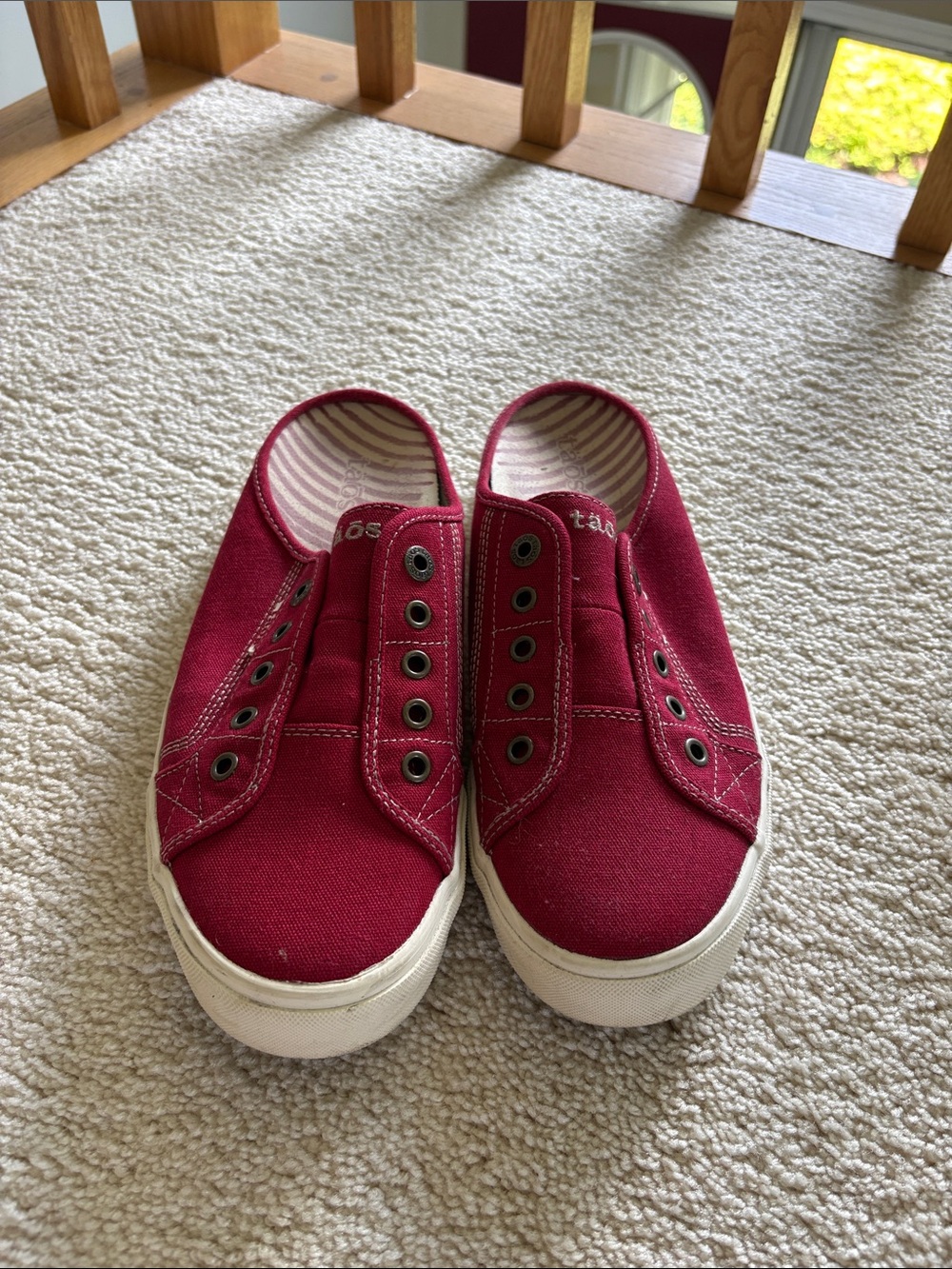 Taos Footwear Slip-On Canvas Sneakers in red